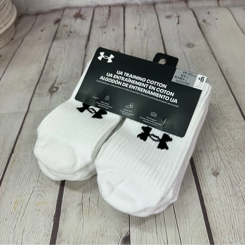 NWT under armour UA training cotton blend crew socks womens 4-6 UNISEX